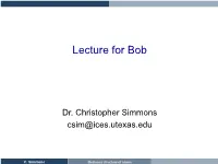 Lecture for Bob