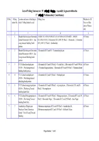 List of Polling Stations for 99 ( ) Assembly Segment Within