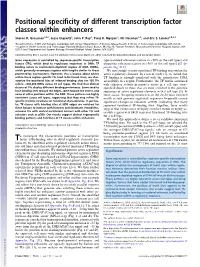 Positional Specificity of Different Transcription Factor Classes Within Enhancers