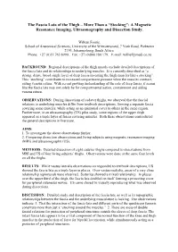 The Fascia Lata of the Thigh – More Than a “Stocking”: a Magnetic Resonance Imaging, Ultrasonography and Dissection Study