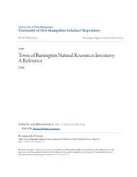Town of Barrington Natural Resources Inventory: a Reference PREP