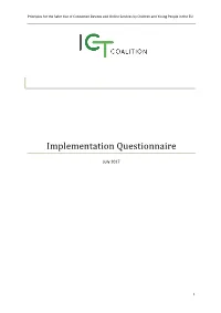 2017 ICT Principle Implementation Report