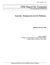 Australia: Background and U.S