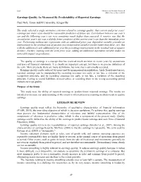 Earnings Quality As Measured by Predictability of Reported Earnings