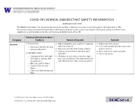 EH&S COVID-19 Chemical Disinfectant Safety Information
