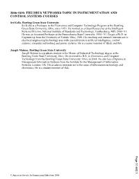 Fieldbus Networks Topic in Instrumentation and Control Systems Courses