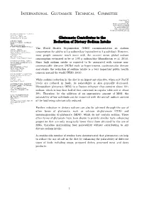 Glutamate and Sodium Reduction