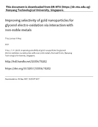 Improving Selectivity of Gold Nanoparticles for Glycerol Electro‑Oxidation Via Interaction with Non‑Noble Metals