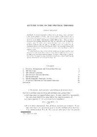 Lecture Notes on the Spectral Theorem