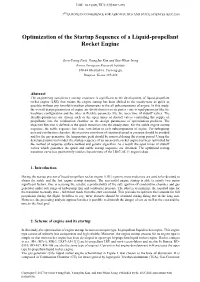 Optimization of the Startup Sequence of a Liquid-Propellant Rocket Engine