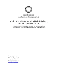 Oral History Interview with Niels Diffrient, 2010 July 28-August 31