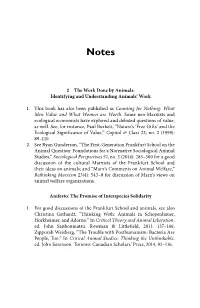 2 the Work Done by Animals: Identifying and Understanding Animals’ Work