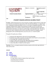 Alcohol Policy