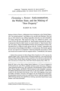 Flemming V. Nestor: Anticommunism, the Welfare State, and the Making of "New Property"