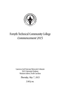 Forsyth Technical Community College Commencement 2015