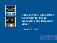 Gpucv: a GPU-Accelerated Framework for Image Processing and Computer Vision