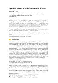 Grand Challenges in Music Information Research