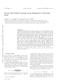 On the Zero Point Constant of the Bolometric Correction Scale