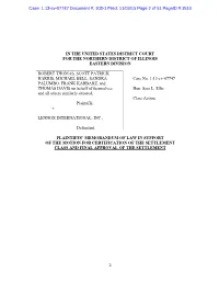 Plaintiffs Memorandum in Support of Motion for Final Approval