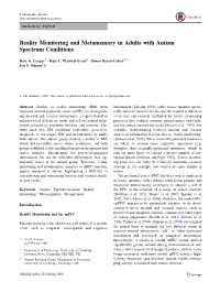 Reality Monitoring and Metamemory in Adults with Autism Spectrum Conditions
