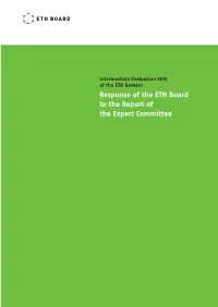 Response of the ETH Board to the Report of the Expert Committee