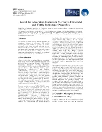 Search for Absorption Features in Mercury's Ultraviolet and Visible Reflectance Properties