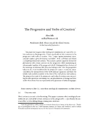 The Progressive and Verbs of Creation