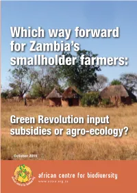 Which Way Forward for Zambia's Smallholder Farmers