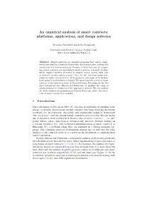 An Empirical Analysis of Smart Contracts: Platforms, Applications, and Design Patterns