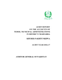 Audit Report on the Accounts of Tehsil Municipal Administrations in District Charsadda