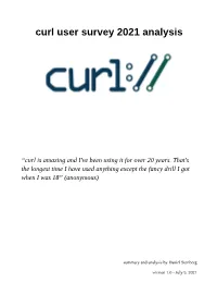 Curl User Survey 2021 Analysis