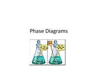 Phase Diagrams a Phase Diagram Is Used to Show the Relationship Between Temperature, Pressure and State of Matter