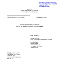R2021-2 USPS Notice M-D Price Change.Pdf
