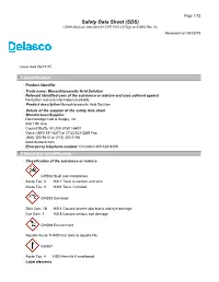 Safety Data Sheet (SDS) OSHA Hazcom Standard 29 CFR 1910.1200(G) and GHS Rev 03