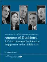 Walid Jumblatt Is Included As an Edited Transcript of His Remarks and May Be Cited As Such