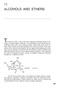 Alcohols and Ethers