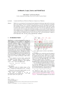 Arithmetic, Logic, Syntax and Mathcheck