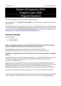 Master of Economics (#32) Program Code: 5399 Program Structure