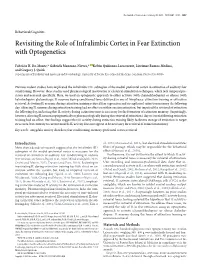 Revisiting the Role of Infralimbic Cortex in Fear Extinction with Optogenetics