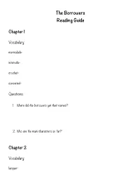 The Borrowers Reading Comprehension