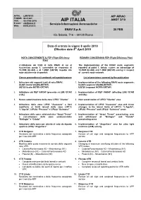 AIP ITALIA AMDT 2/10 E-Mail: Aip@Enav.It Servizio Informazioni Aeronautiche Web: ENAV S.P.A