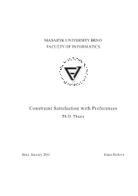 Constraint Satisfaction with Preferences Ph.D