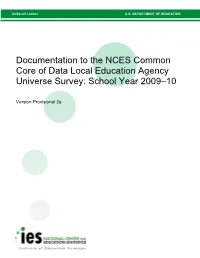 Documentcommon Core of Data Local Education Agency Universe