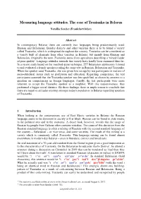 Measuring Language Attitudes. the Case of Trasianka in Belarus