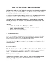 Perth Heat Membership – Terms and Conditions
