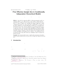 Prior Effective Sample Size in Conditionally Independent