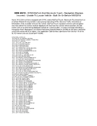 SSM 45215 - SYNC/Myford and Mylincoln Touch - Navigation Displays Incorrect - Unable to Locate Vehicle - Built on Or Before 9/30/2014