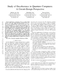 Study of Decoherence in Quantum Computers: a Circuit-Design Perspective