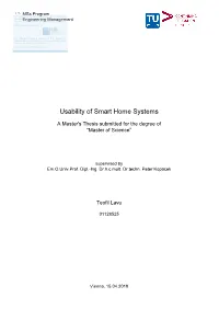 Usability of Smart Home Systems