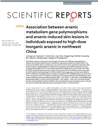 Association Between Arsenic Metabolism Gene Polymorphisms